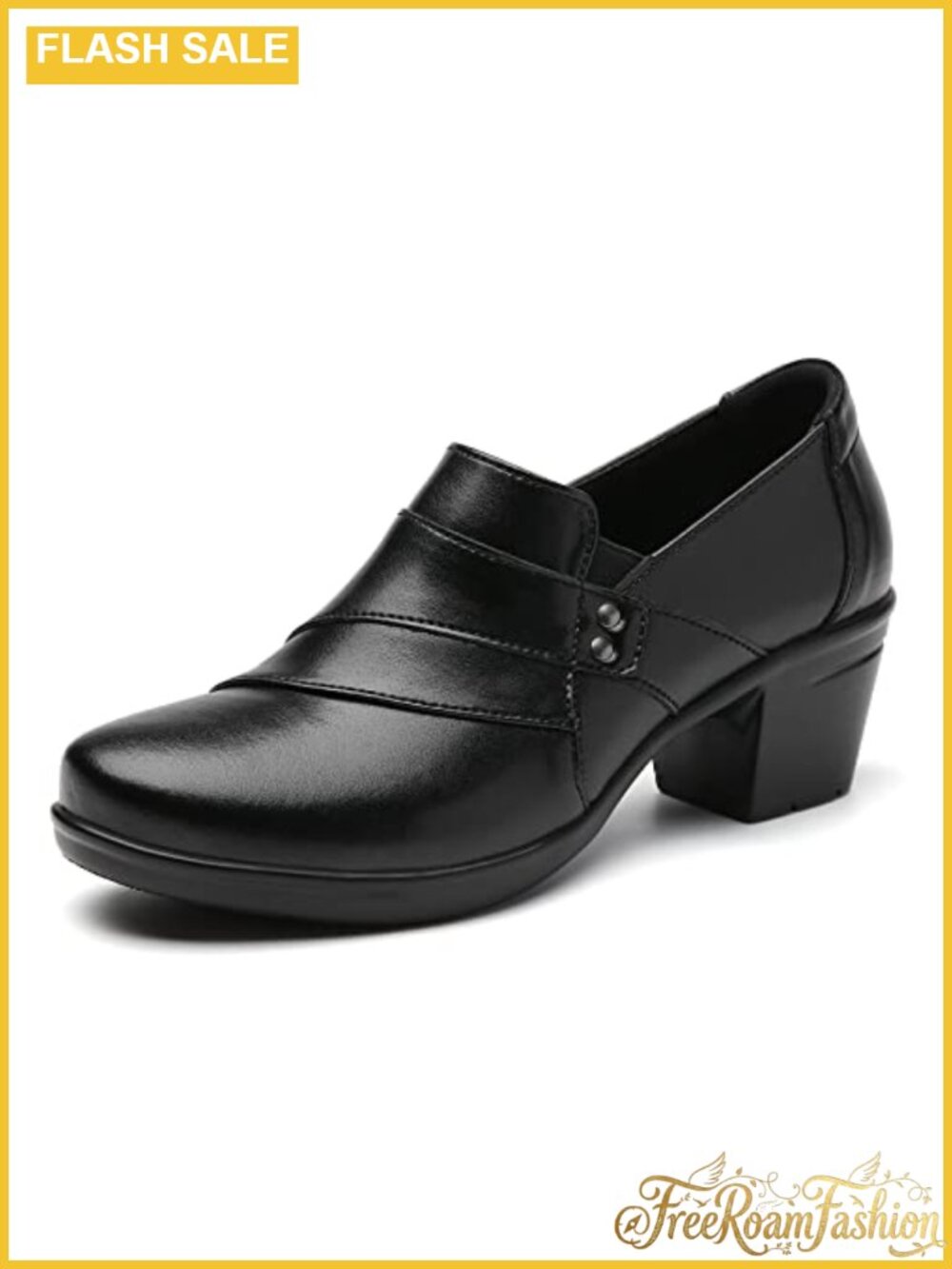 Women's Slip-On Loafers Comfortable 2.16 Inch Kitten Heel Casual Office Dress